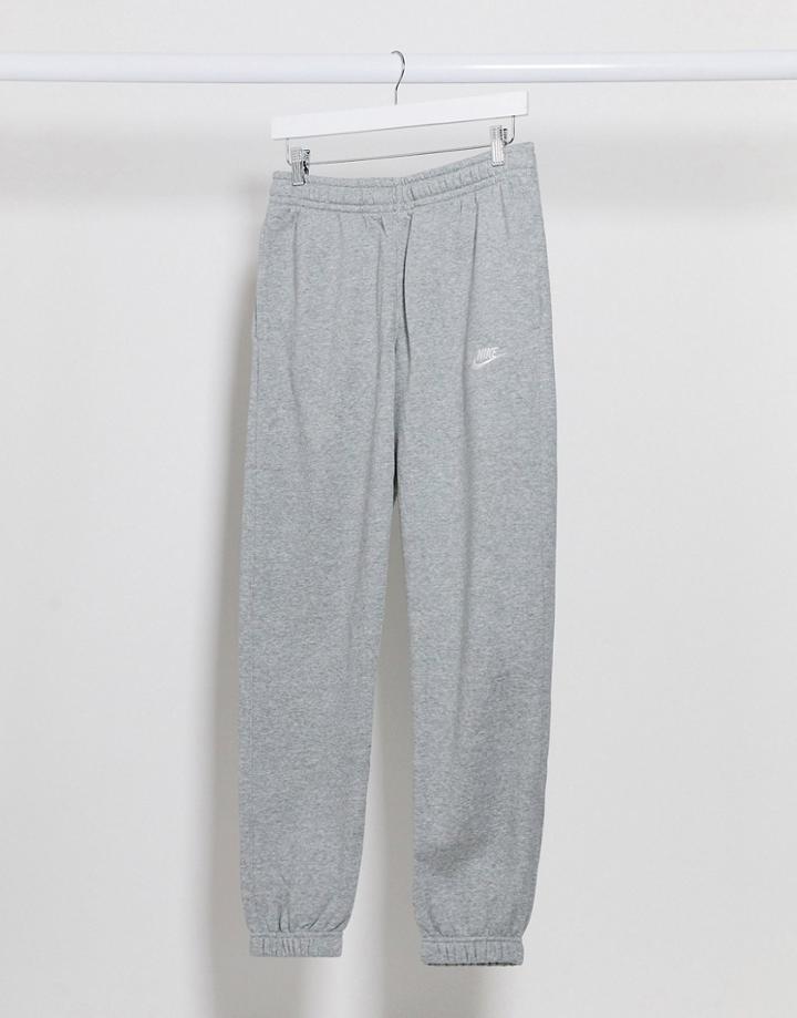 Nike Club Casual Fit Cuffed Sweatpants In Gray-grey