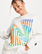 Nike Yoga Therma-fit Luxe A.i.r. Crew Neck Graphic Sweatshirt In Cream-neutral