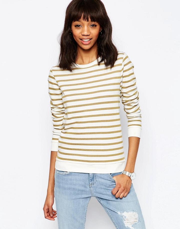 Asos Ultimate Boyfriend Sweat In Stripe - Green