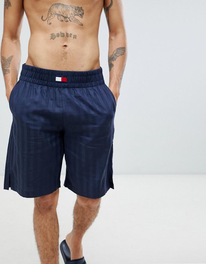 Tommy Hilfiger Matt And Shine Stripe Shorts In Navy - Navy