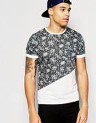 Another Influence Floral Cut And Sew T-shirt - Gray
