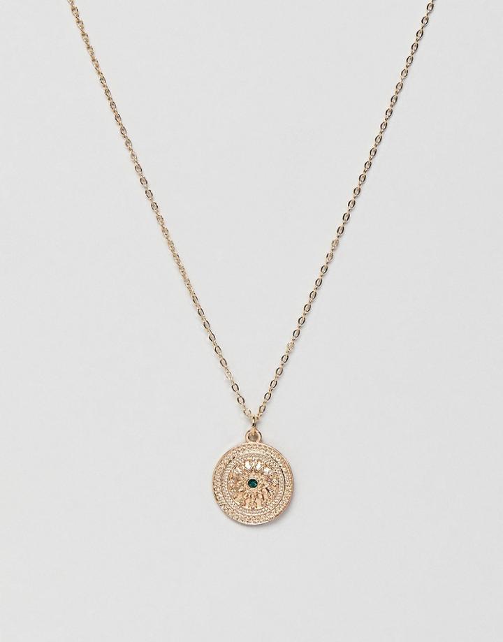 Pieces Circle Pendant Necklace - Gold