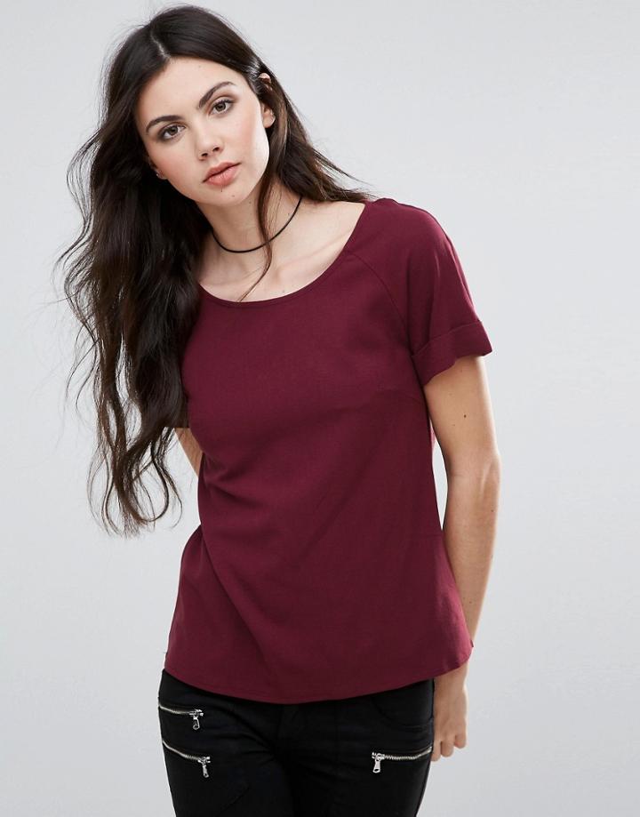 Vila Short Sleeve T-shirt - Red