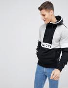 Nicce London Retro Hoodie In Black With Half Zip - Black