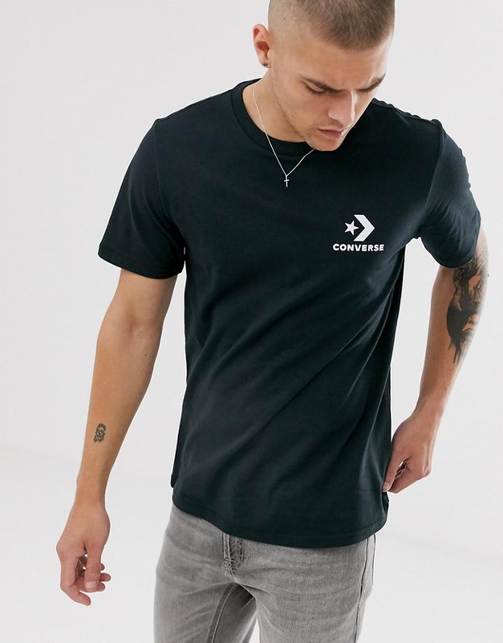 Converse Star Chevron Logo T-shirt In Black