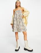 Object Mini Strappy Dress In Floral Print-multi