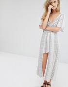 Pull & Bear Playsuit With Skirt Overlay - White