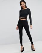 Asos Legging With Split Waistband Detail - Black