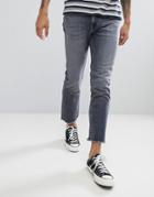 Lee Slim Rider Jeans With Fray Hem - Gray