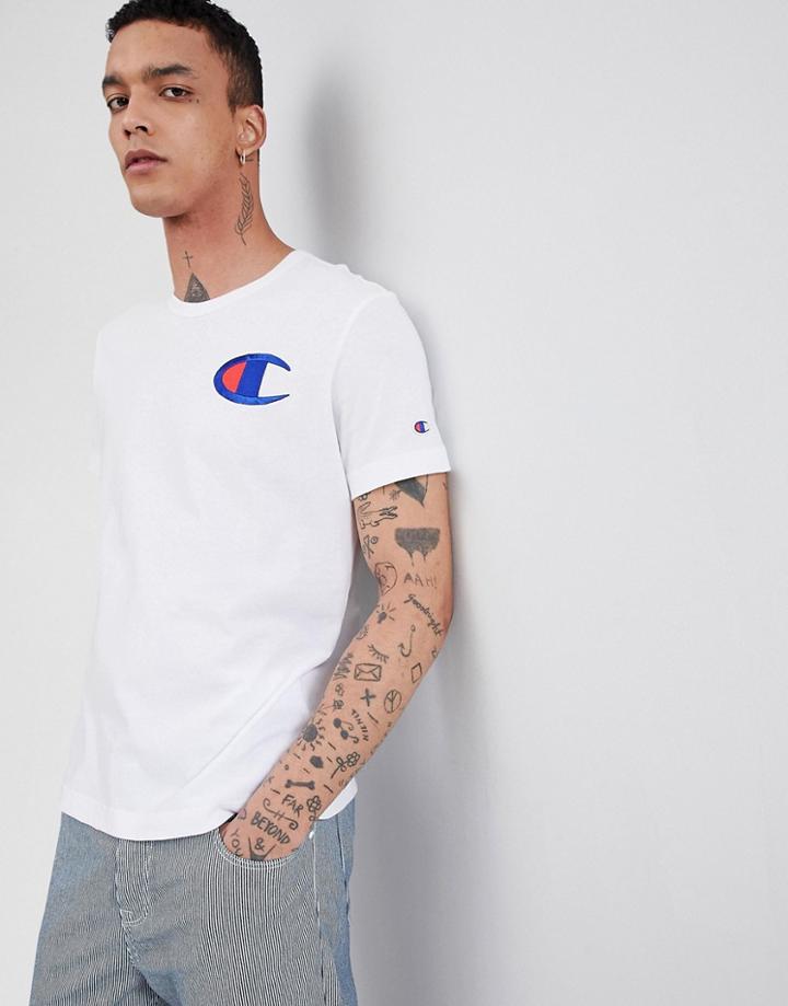 Champion T-shirt With Chest Logo In White - White