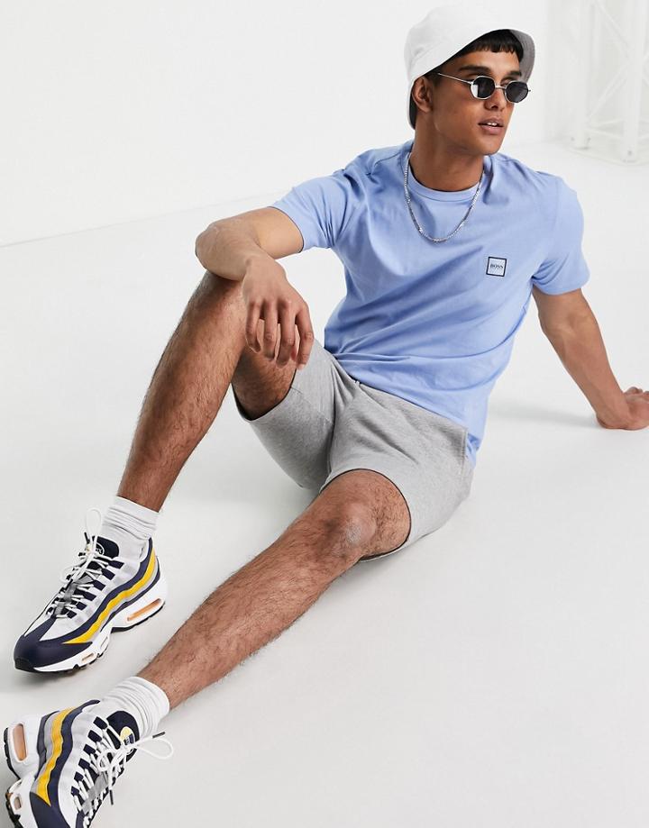 Boss Tales Box Logo T-shirt In Blue-blues