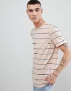 New Look T-shirt With Stripes In Tan - Stone