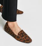 Asos Design Wide Fit Lakeside Slipper Ballet Flats In Leopard-multi