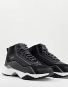 Hugo Boss Hi Top Sneakers In Black