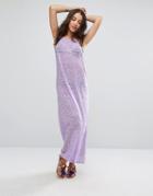 Pitusa Embroidered Back Maxi Dress - Purple