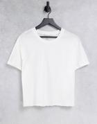 Miss Selfridge Organic Cotton Short Roll Cuff T-shirt-white