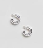 Asos Sterling Silver Plated Hoop Earrings - Silver