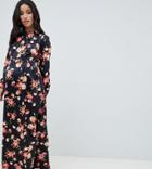 Asos Design Maternity Floral Print Maxi Dress-multi