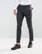 Jack & Jones Premium Skinny Wedding Suit Pant In Check - Gray