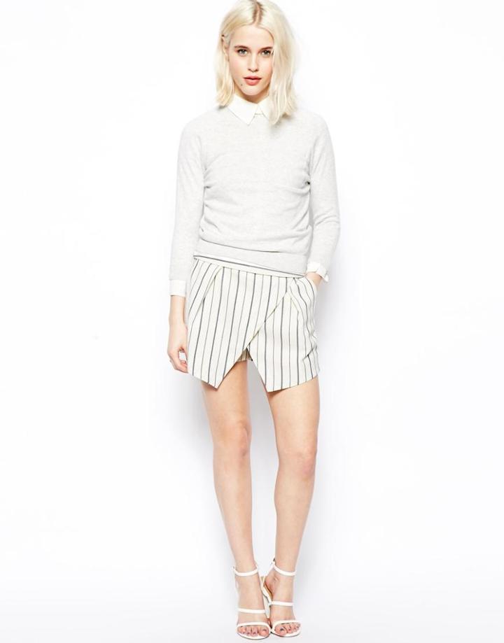 Asos Mini Skort In Stripe