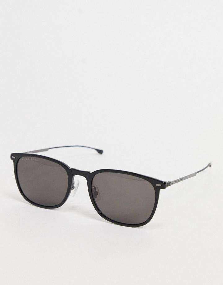 Hugo Boss Round Sunglasses In Black