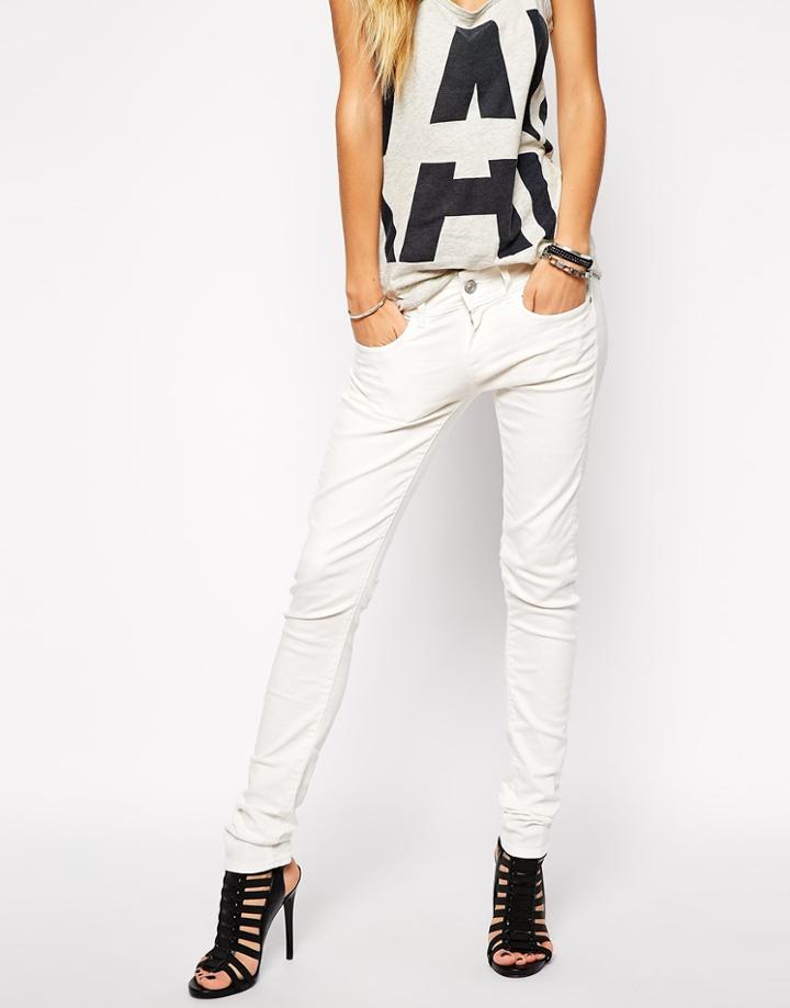 G Star Lynn Skinny Jeans - White 3d Rinsed