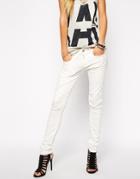 G Star Lynn Skinny Jeans - White 3d Rinsed