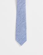 Asos Design Slim Textured Tie In Baby Blue-blues