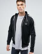 Fred Perry Sports Authentic Hooded Track Jacket In Black - Black