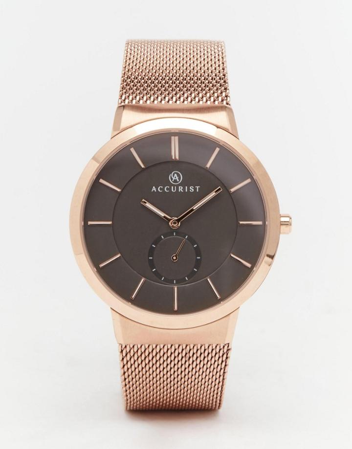 Accurist Classic Gold Stainless Steel Watch 7016.01 - Gold
