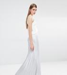True Violet Pleated Maxi Skirt - Silver