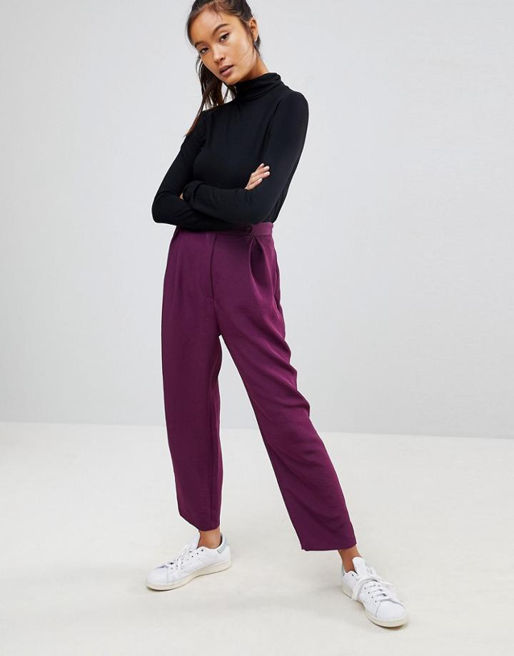 Asos Tapered Peg Pants - Purple