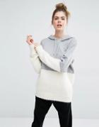 Sportmax Code Aladino Knit And Jersey Mix Hoodie - Gray