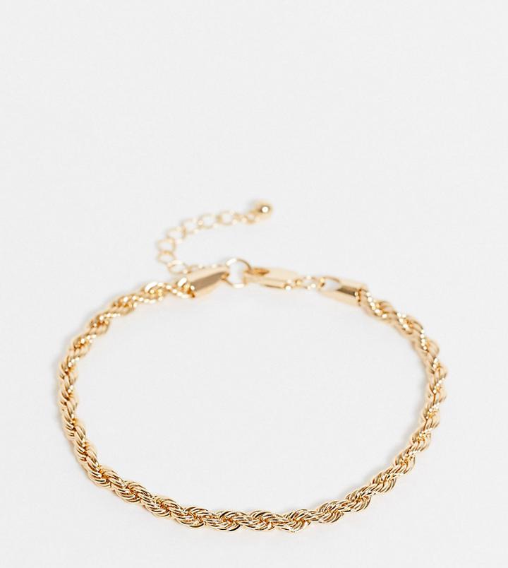 Vero Moda Exclusive Rope Chain Bracelet In Gold