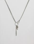 Asos Design Chunky Chain Necklace With Hardware In Silver - Silver