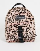 Consigned Animal Print Faux Fur Backpack In Pink
