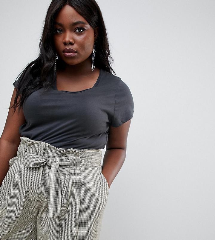 River Island Plus Basic Jersey Scoop Neck T-shirt - Black