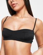 Weekday Rise Cup Detail Bikini Top In Black
