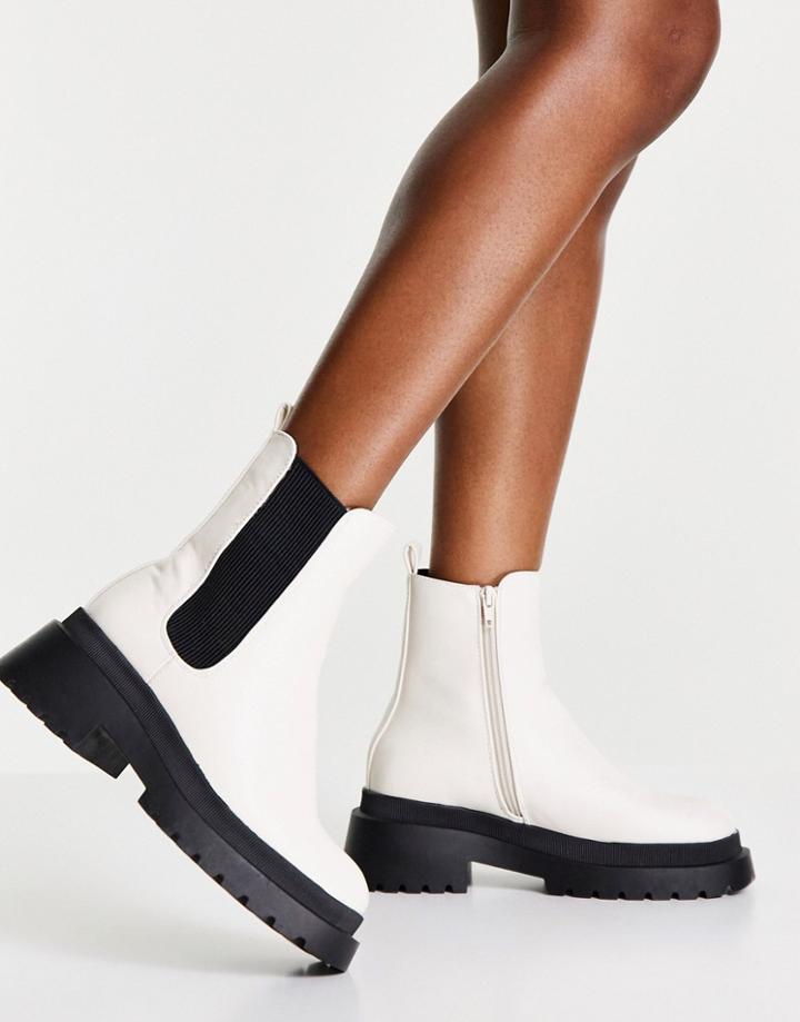 New Look Chunky Flat Chelsea Boot In White