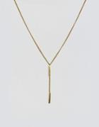 Made Gold Bar Lariat Necklace - Gold