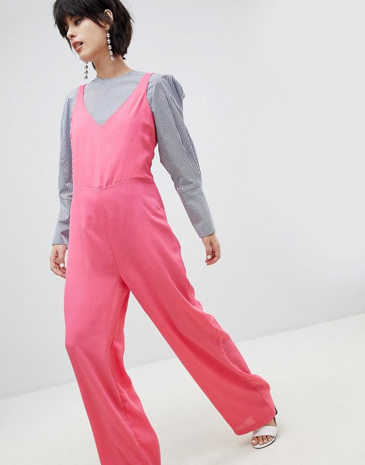 Pieces Wide Leg Jumpuit - Pink
