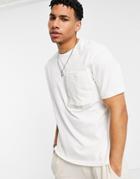 Another Influence Boxy Oversize Pocket T-shirt In Ecru-white