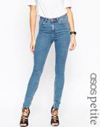 Asos Petite Ridley Jean In Flat Mid Birch Wash - Mid Stone Wash