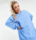 Collusion Plus Oversized Sweatshirt In Bright Blue Set-blues