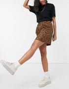 Urban Threads Mini Skirt In Leopard - Part Of A Set-multi