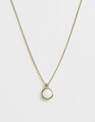 Dyrberg Kern Gold Necklace With White Stone Pendant - White