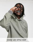Asos Design Two-piece Oversized Hoodie In Tech Fabric-green