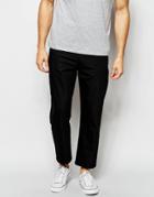 Asos Slim Pants In Cropped Length - Black