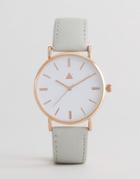 Asos Classic Gray Leather Watch - Gray