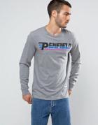 Penfield Rhinecliffe Long Sleeve Top Sports Logo Regular Fit In Gray Marl - Gray